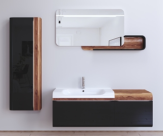 Modern sink mirror cabinet combination 3d model