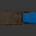 Blue Vintage Truck Model Featuring Wooden Cargo Bed And Classic Design