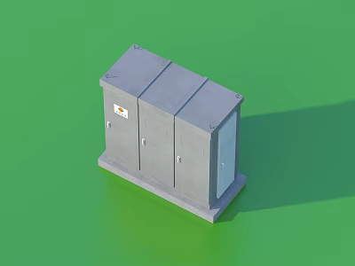 Gray Storage Cabinet With Doors For Home Organization And Living Spaces 3d model
