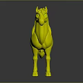 Red Horse Character With Black Mane White Nose And Dark Tail 3d model