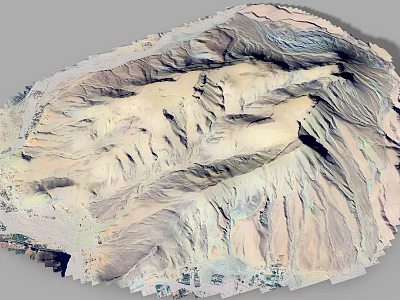 Natural Rock Mountain Landscape With Layered Texture And Earthy Tones 3d model