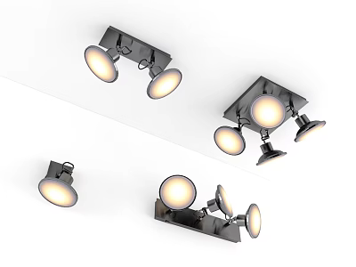 Modern Downlights and Spotlights with Adjustable Heads for Home Interior Lighting 3d model