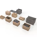 Cardboard Storage Boxes And Versatile Organizers With Various Sizes For Home Organization 3d model