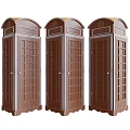 Vintage Telephone Booths In Various Colors With Decorative Crown Top Design