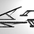 Black Metal Brackets In Different Angles With Mounting Holes For Furniture