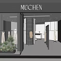 Modern Clothing Store Interior With Display Racks And Hanging Clothes