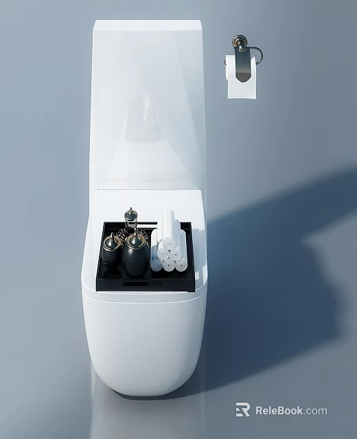 White Swing Door Design For Modern Bathroom With Storage And Clean Finish 3d model 