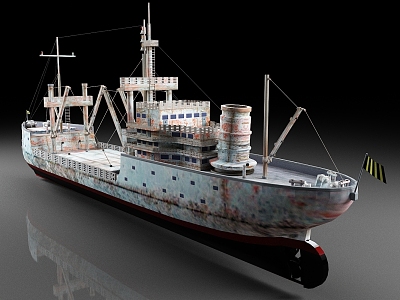 ship cargo ship, lifting ship, salvage ship 3d model