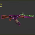 AK Style Assault Rifle With Wooden Stock Grip Metal Barrel And Magazine