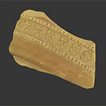 Ancient Pottery Shard With Intricate Carved Patterns And Reddish Brown Surface 3d model