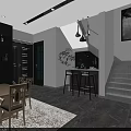 Modern Light Wood Dining Table Set with Chairs Gray Cushions and Bright Room Cabinet Decor