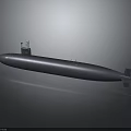 Dark Blue Submarine Watercraft With Streamlined Hull And Conning Tower Structure Design 3d model