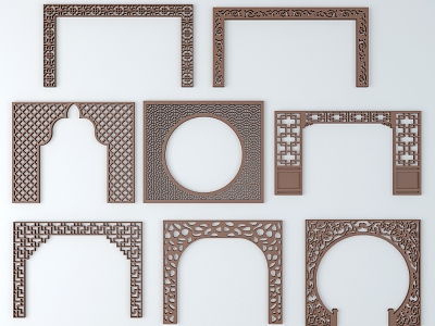 Chinese Partition Ancient Pattern model