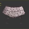 Stylish Pink Skirt with Bow Patterns Black Trim and Ruffled Hem