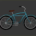 Turquoise Vintage Bicycle With Red Leather Seat White Wall Tires And Chrome Handlebar Design