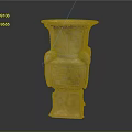 Ancient Bronze Vessel With Intricate Carvings Dual Handles And Square Base