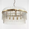 Elegant Modern Chandelier With Gold Frame And Transparent Glass Tubes Design