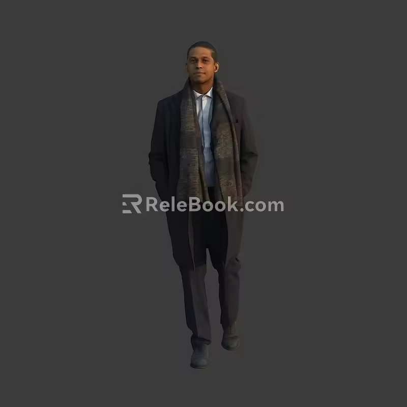 The man with the scarf 3d model