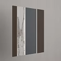 Modern Feature Wall With Marble Black And Brown Striped Panel Design 3d model