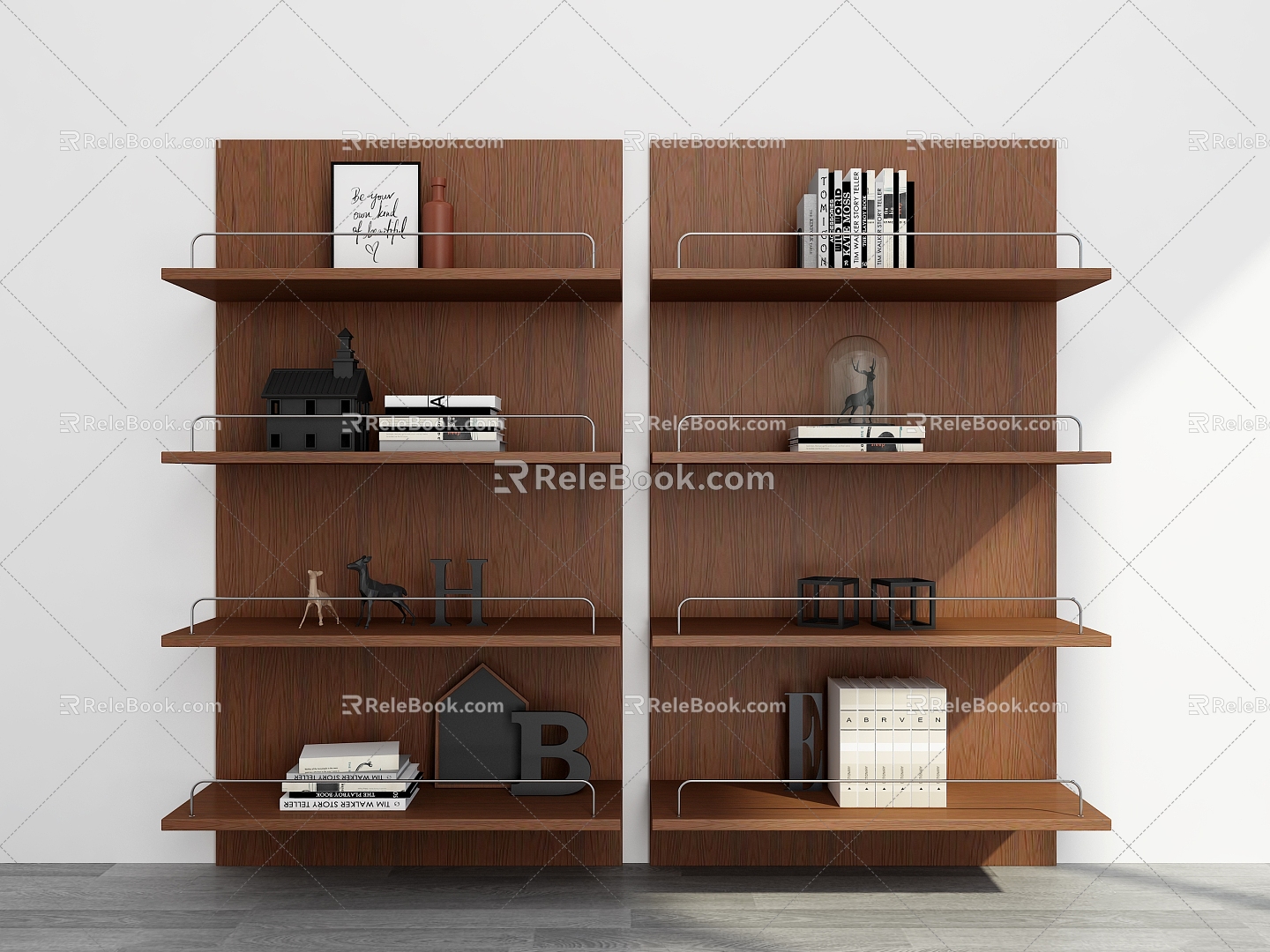 Bookshelf Bookshelf Ornaments Bookshelf Decorative Storage Rack Decorative Rack Bookshelf Shelf 3d model