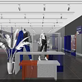 Modern Clothing Store Interior With Stylish Mannequins Colored Display Platforms And Decorative Lighting