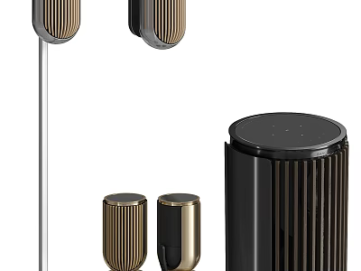 Modern Headphones and Speakers Collection With Sleek Design and Metallic Accents 3d model