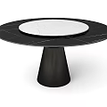Round Modern Dining Tables With Marble Tabletop And Various Black Gold Base Designs 3d model