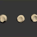 Natural Cream Colored Candles With Wooden Texture And Different Sizes On Black Surface