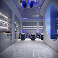 Modern Beauty Hair Salon Interior With Styling Chairs Mirrors Lighting And Equipment