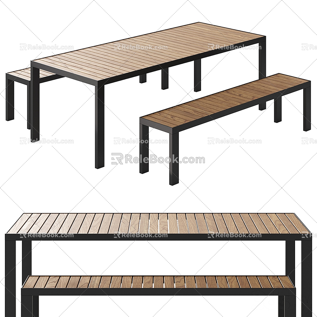 Outdoor leisure tables and chairs 3d model