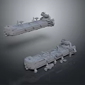 Military Weapon Naval Ship Model Design With Detailed Structure And Two Variants 3d model