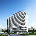 Modern Regional Medical Center Hospital Building With Glass Facade And Multistory Design