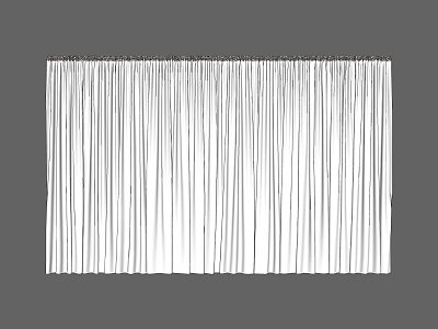 White Vertical Striped Curtains Adding Modern Style To Home Window Decor 3d model