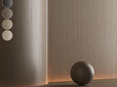 Minimalist Wooden Component With Spherical Shape And Gray Color Samples For Modern Interior Design 3d model