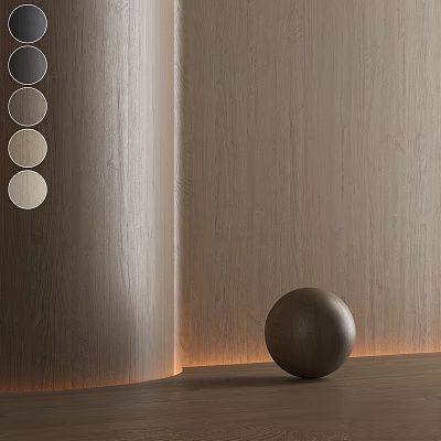 Minimalist Wooden Component With Spherical Shape And Gray Color Samples For Modern Interior Design 3d model