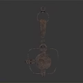 Antique Rusted Metal Trap With Iron Frame And Circular Base 3d model