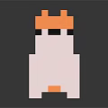 Pixel Art Dog Shaped Decor With Long Orange Body And White Block Legs