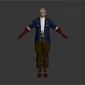 Everyday Casual Outfit With Denim Jacket Brown Pants Leather Gloves Boots And Goggles For Daily Use