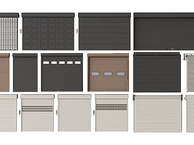 Diverse Roller Shutter Designs In Multiple Colors And Patterns For Various Uses 3d model