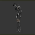 Futuristic Android Robot Character With Metallic Body And Mechanical Limbs 3d model