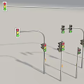 Road Infrastructure Featuring Various Traffic Light Designs For Urban Roads