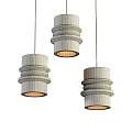 Modern Minimalist Pendant Lights With White Gray Concrete Cylinder Design For Interior Decor