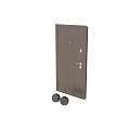 Dark Hinged Doors With Grid Pattern Modern Design And Door Handles
