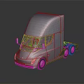Blue Modern Heavy Duty Utility Truck with Streamlined Cab and Cargo Design