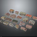 Colorful Miniature House Models With Various Styles And Diverse Roof Colors