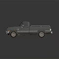 Classic Gray Chevrolet Pickup Truck With Single Cab And Bed
