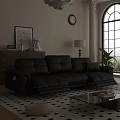 Modern Black Leather Multi Seater Recliner Sofa For Cozy Stylish Living Room Home Furniture