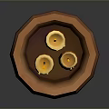 Decorative Ceramic Bowl Holding Three Yellow Candles With Melted Wax For Home Decor