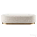 Modern Luxury Curved Upholstered Bench With Gold Metal Base For Stylish Home Interior Decor