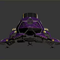 Futuristic Purple Racing Car With White And Yellow Accents Sleek Streamlined Design